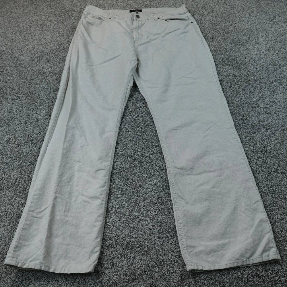 Banana Republic Pants Mens 38X32 Gray Linen Straight Chino Trouser Flat Front
